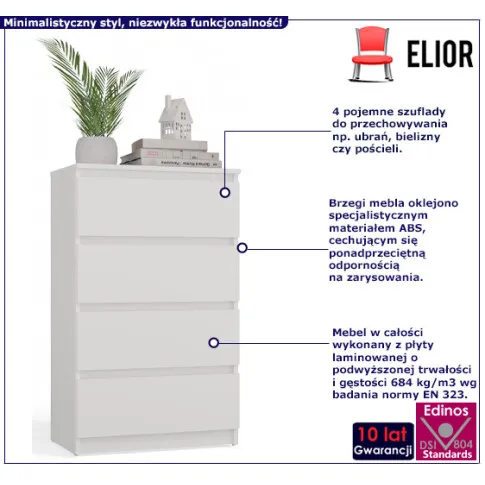 Komoda skandynawska z 4 szufladami Letia 4X