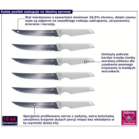 Zestaw noży ze stali nierdzewnej Fercil 5X kolor biały