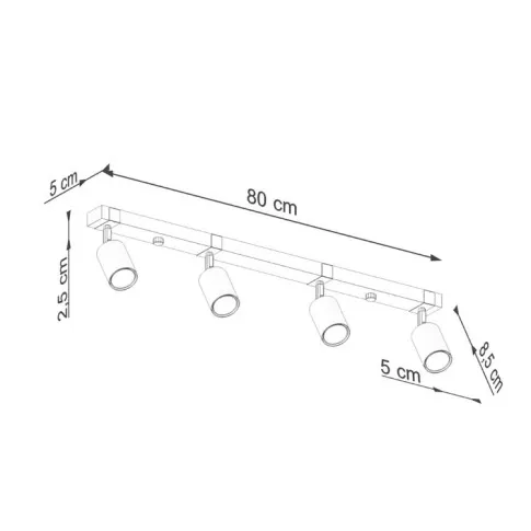 Rysunek techniczny lampy A580-Okles