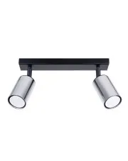 Podwójna lampa sufitowa reflektorowa czarny + chrom - A570-Wezo w sklepie Edinos.pl