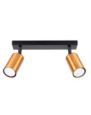 Lampa sufitowa z 2 reflektorkami czarny + miedź - A570-Wezo w sklepie Edinos.pl