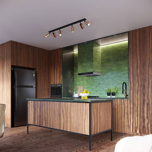 Sześciopunktowa listwa sufitowa reflektorowa miedź A575-Hesa