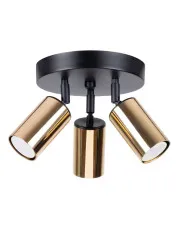 Lampa sufitowa z trzema reflektorami czarny + złoty - A572-Wezo w sklepie Edinos.pl