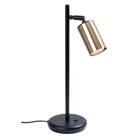 Czarno-złota lampka biurkowa tuba A577-Wezo