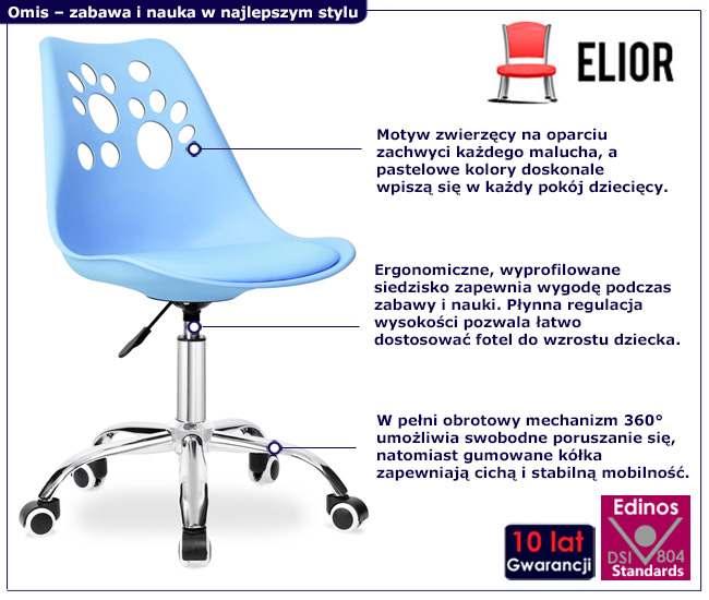 Niebieskie krzesło z łapkami Omis