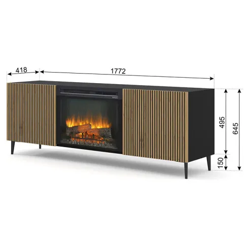 wymiary szafki rtv z kominkiem artisan Livorno 18X