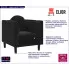 czarna aksamitna sofa Erim 3X