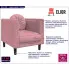 Różowa sofa na czarnych nóżkach Erim 3X