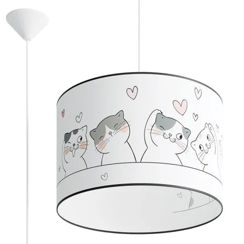Dziecięca lampa z abażurem w kotki A585-Sezi
