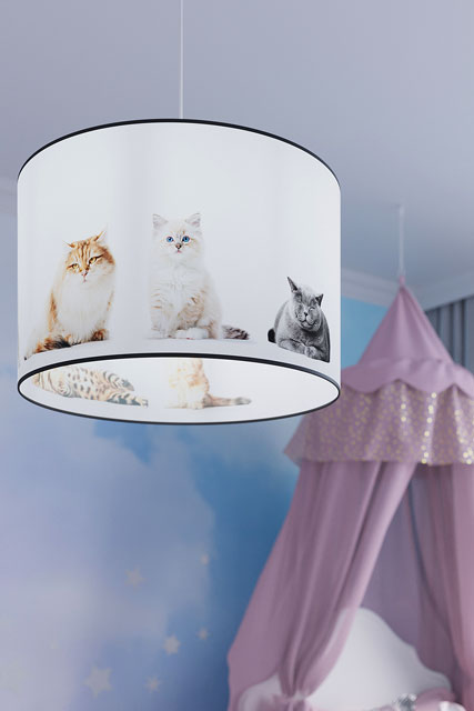 Dziecięca lampa sufitowa wisząca z motywem kotów S777-Nario