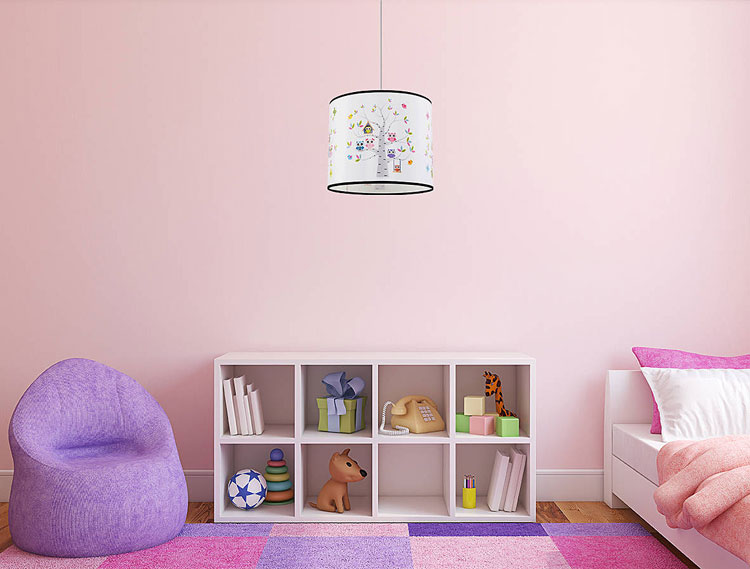 Dziecięca lampa sufitowa wisząca z motywem sówek A593-Obla