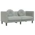Jasnoszara aksamitna sofa 2-osobowa z poduszkami - Erim 4X