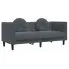 Ciemnoszara aksamitna sofa 2-osobowa z poduszkami - Erim 4X