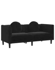 Czarna sofa 2-osobowa z poduszkami - Erim 4X w sklepie Edinos.pl