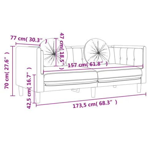 dwuosobowa czarna sofa Erim 4X