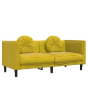 Aksamitna żółta sofa do salonu - Erim 4X w sklepie Edinos.pl