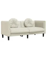 Kremowa stylowa sofa 2-osobowa z poduszkami - Erim 4X w sklepie Edinos.pl