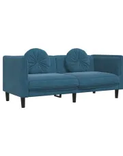 Sofa 2-osobowa z poduszkami niebieska - Erim 4X w sklepie Edinos.pl