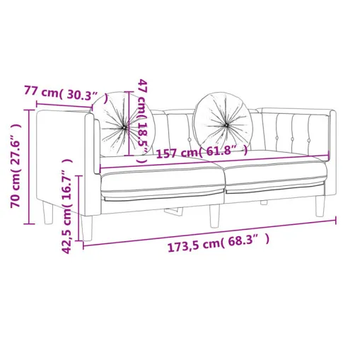 wymiary aksamitnej sofy erim 4X