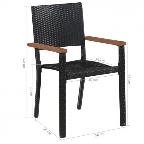 Wymiary krzesła z zestawu mebli ogrodowych Conat 3X