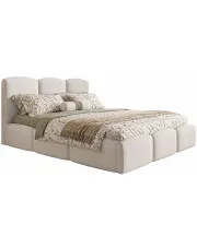 Nowoczesne łóżko welurowe z pojemnikiem 120x200 Erma 3X - 36 kolorów w sklepie Edinos.pl