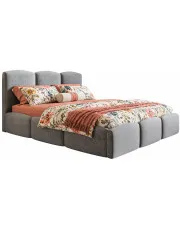 Łóżko tapicerowane z zagłówkiem i stelażem drewnianym 140x200 Erma 3X - 36 kolorów w sklepie Edinos.pl