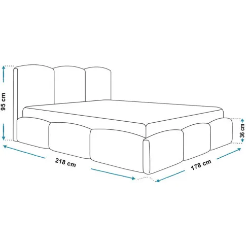 Szczegółowe zdjęcie nr 7 produktu Łóżko pluszowe z zagłówkiem 160x200 Nifea 3X - 36 kolorów