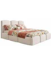 Łóżko welurowe tapicerowane z zagłówkiem 120x200 Erma 4X - 36 kolorów w sklepie Edinos.pl