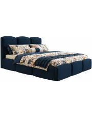 Nowoczesne łóżko z zagłówkiem i metalowym stelażem 160x200 Erma 4X - 36 kolorów w sklepie Edinos.pl