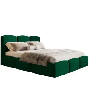 Podwójne łóżko nowoczesne welurowe z eleganckim zagłówkiem 180x200 Nifea 4X - 36 kolorów w sklepie Edinos.pl