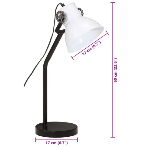 wymiary lampy na biurko białej Nona