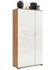 Biała szafa uchylna z półkami i drążkiem - Zenta 11X w sklepie Edinos.pl