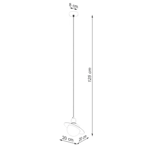 Rysunek z wymiarami lampy A604-Davena