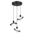 Lampa wisząca z 3 szklanymi kloszami w metalowej oprawie A605-Davena