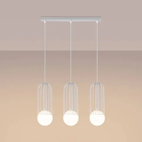 Lampa wisząca na listwie z drucianymi kloszami A607-Inca