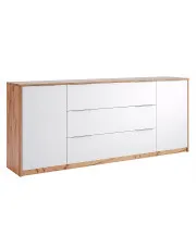 Nowoczesna komoda dąb craft + biały połysk 200 cm - Azarox 15X w sklepie Edinos.pl