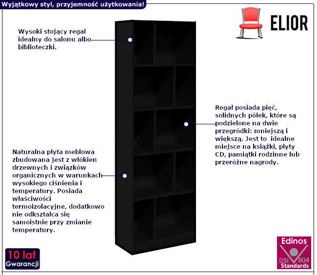 Regał na książki Alani