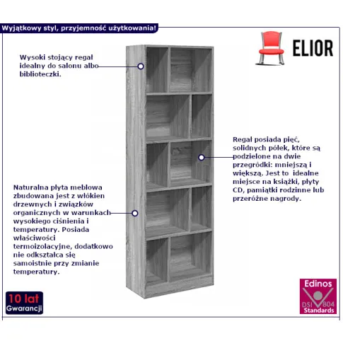 Fierro regał w kolorze szarego dębu sonoma