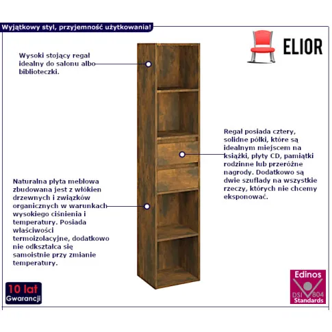 Lavero regał w kolorze przydymionego dębu