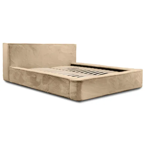 Jasnobeżowe łóżko pluszowe Heliosso