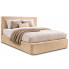Jasnobeżowe pluszowe łóżko tapicerowane dwuosobowe Artemis - 3 rozmiary