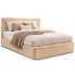 Jasnobeżowe pluszowe łóżko tapicerowane dwuosobowe Artemis - 3 rozmiary