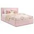 Tapicerowane łóżko pluszowe z zagłówkiem pudrowy róż Artemis