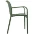 Zielone krzesło z podłokietnikami Frizio
