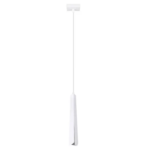 Biała lampa wisząca z długim kloszem A609-Zana