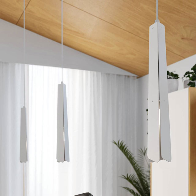 Biała lampa z 3 długimi kloszami A610-Looki