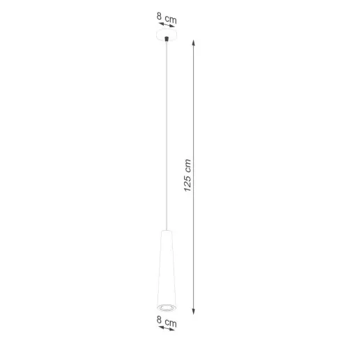 Rysunek z wymiarami lampy A614-Lega