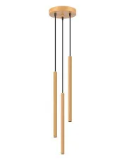 Złota lampa z 3 ryflowanymi długimi kloszami - A613-Alra w sklepie Edinos.pl