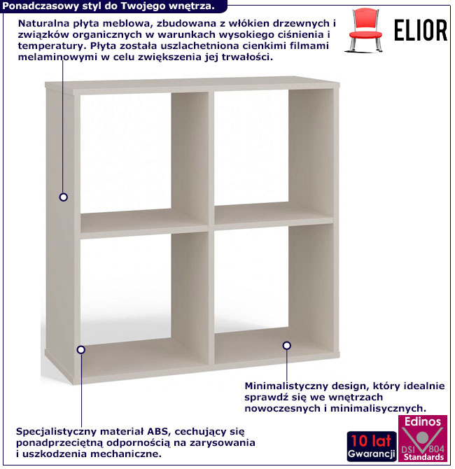 Nowoczesny regal biurowy w kolorze kaszmir Selex 5X
