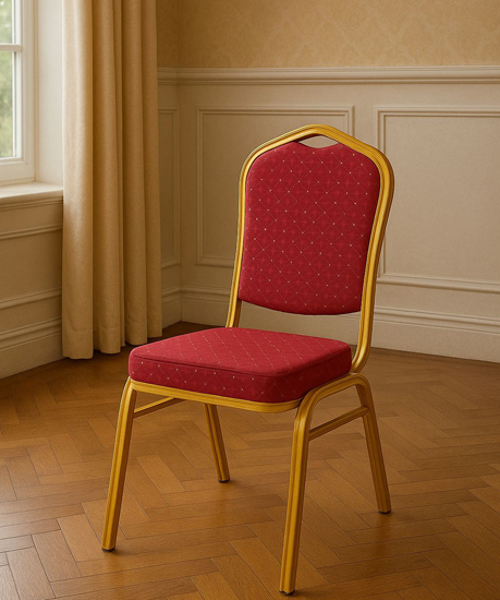 Czerwono złote krzesło bankietowe Lindy 3x